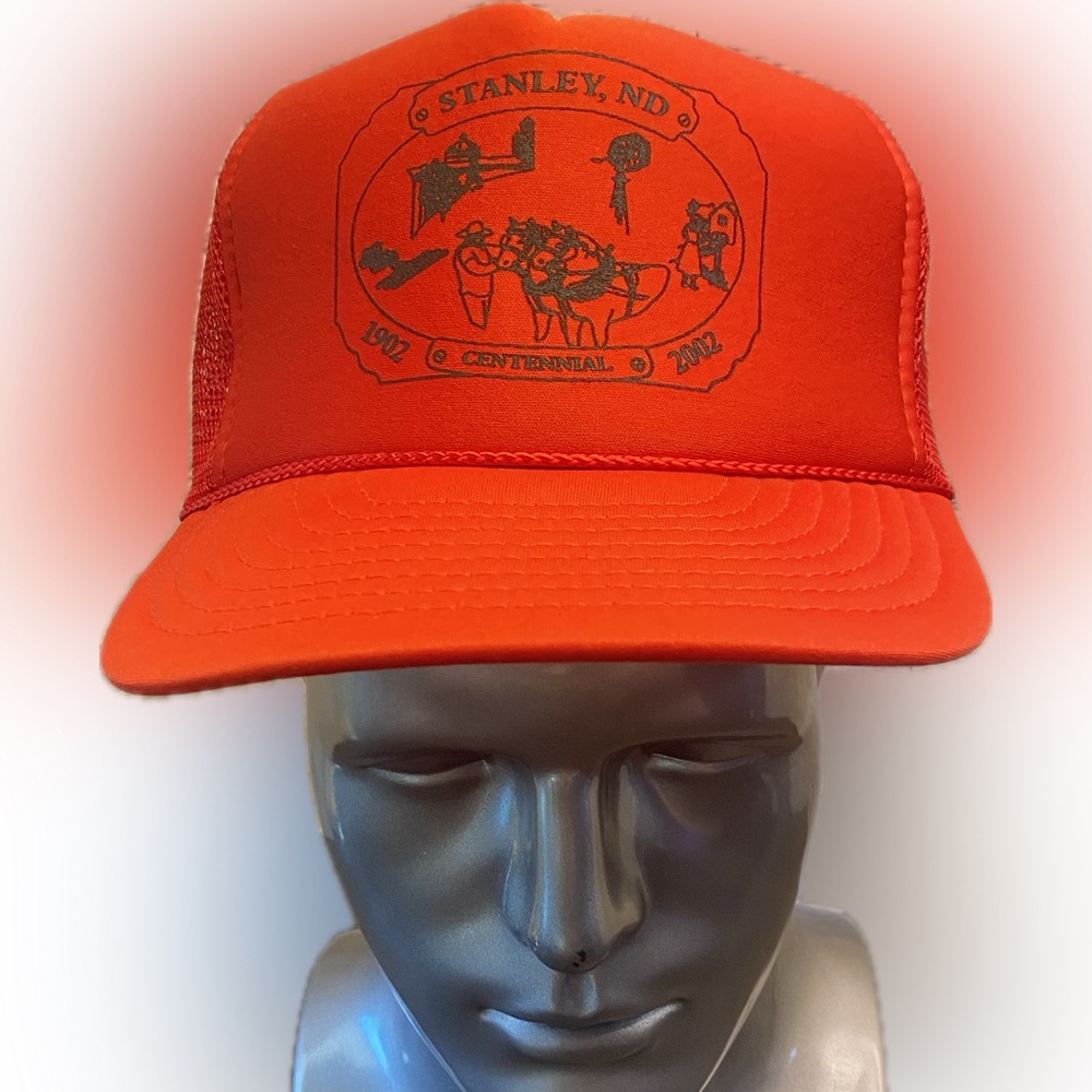 Stanley North Dakota Centennial Red Trucker Hat 1902-2002